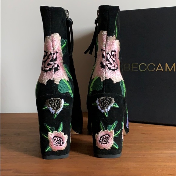 Rebecca Minkoff Black Suede Embroidered Boot - Picture 3 of 6
